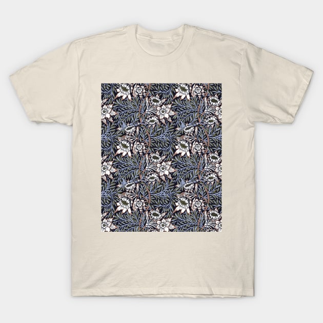 William Morris Tulip and Willow Pattern Mid Blue T-Shirt by tiokvadrat